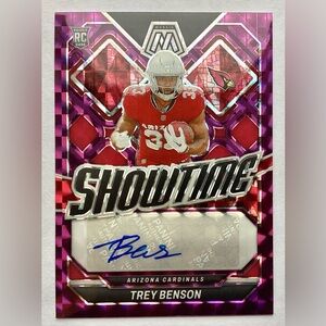TREY BENSON ROOKIE SHOWTIME PINK AUTO 34/49 | 2023 PANINI-MOSAIC FOOTBALL